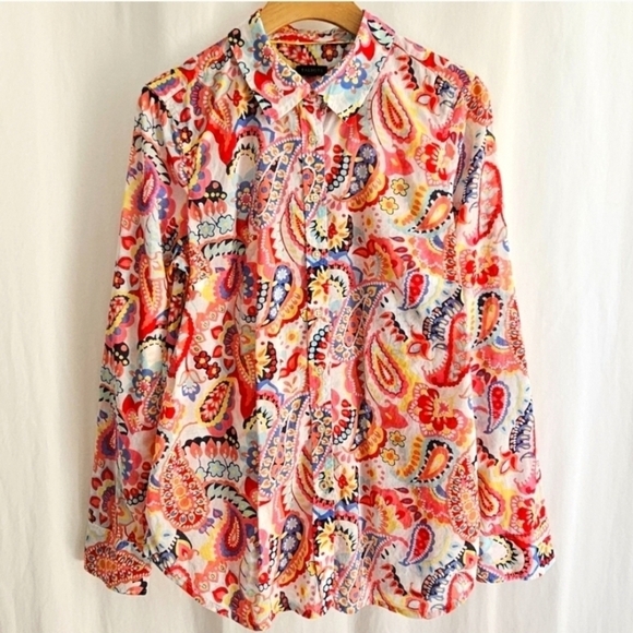 Talbots Multi-Colour Paisley Blouse - Picture 8 of 16